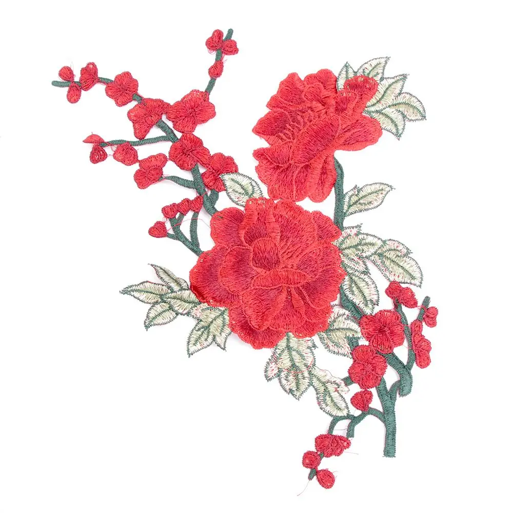 

1PC/2PCS Embroidery Rose Flower Sew On Patch Dress Hat Bag Jeans Applique Crafts Clothing Accessories DIY