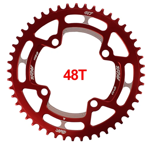 48T Round Red EKFan 38 T/40 T/42 T/44 T/46 T/48 T/50 T/52 T круглая ведущая звездочка велосипеда 7075-T6 MTB велосипед круг Crankset Plate104BCD цепь - Цвет: 48T Round Red