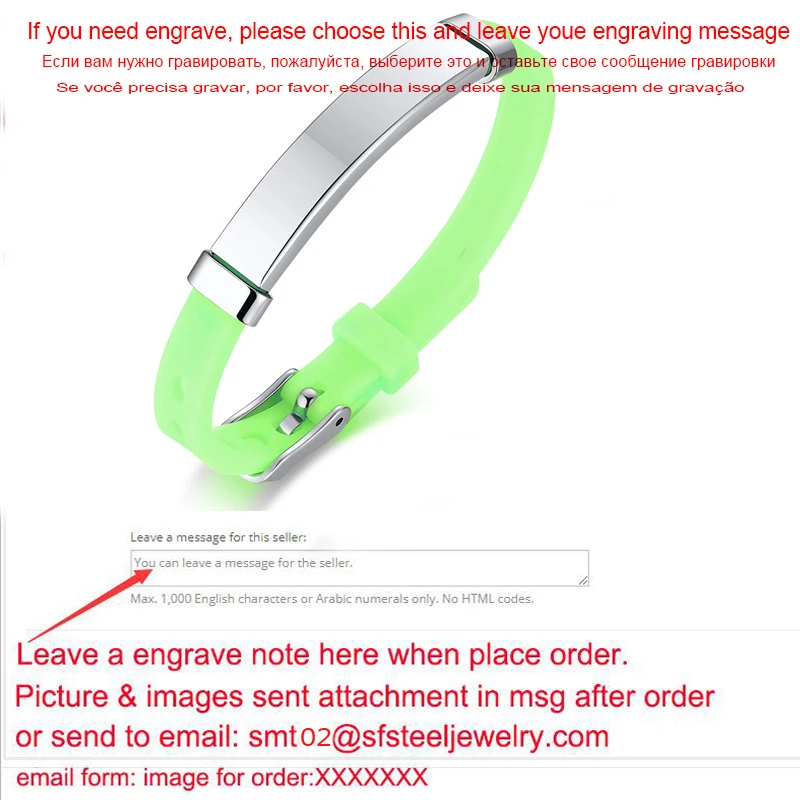 engraved green Пользовательские детские SOS ID силиконовые браслеты резиновые бренды имя, номер телефона Дата Регулируемый ребенок Персонализированные для мальчиков детей девочек - Окраска металла: engraved green