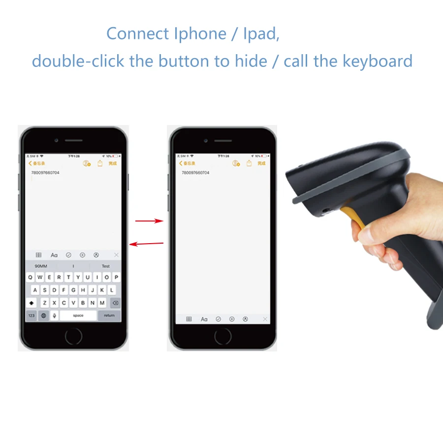 Портативный 1D 2D QR сканер штрихкодов с Bluetooth сканер беспроводной usb-терминал сканер для магазина склад больницы и ресторана