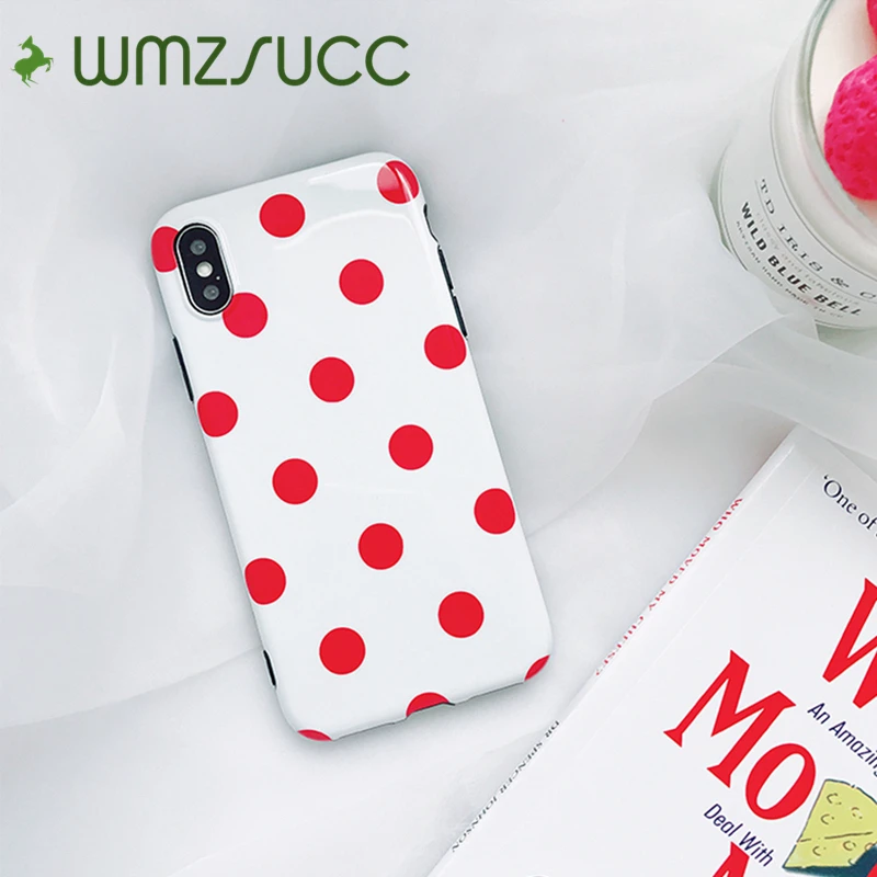 WMZSUCC Винтаж красная волна точка Мягкий силиконовый чехол для телефона iPhone X 8 7