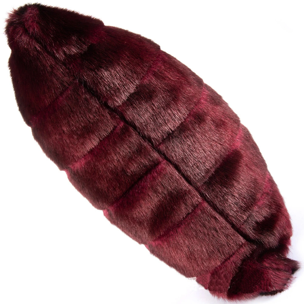 ESSIE HOME Double Side Imitation Fox Fur Pillow Case Cushion Cover Soft Red Brown Faux | Дом и сад
