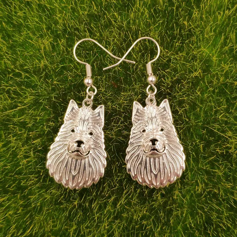 РЭТ терьер собака животное Подвесные серьги в виде капель с золотой Kawaii Милая