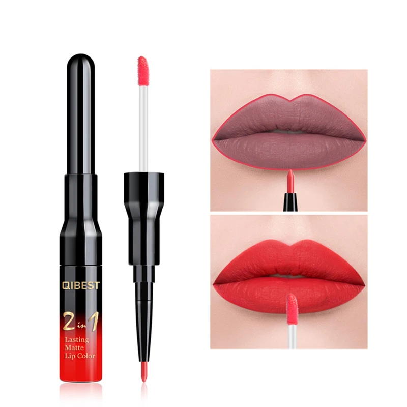20 Color Liquid Lipstick Pink Purple Red Lip Long-lasting Waterproof Nude Mate Lips Liner Pencil Double-end Matte Lipsticks |