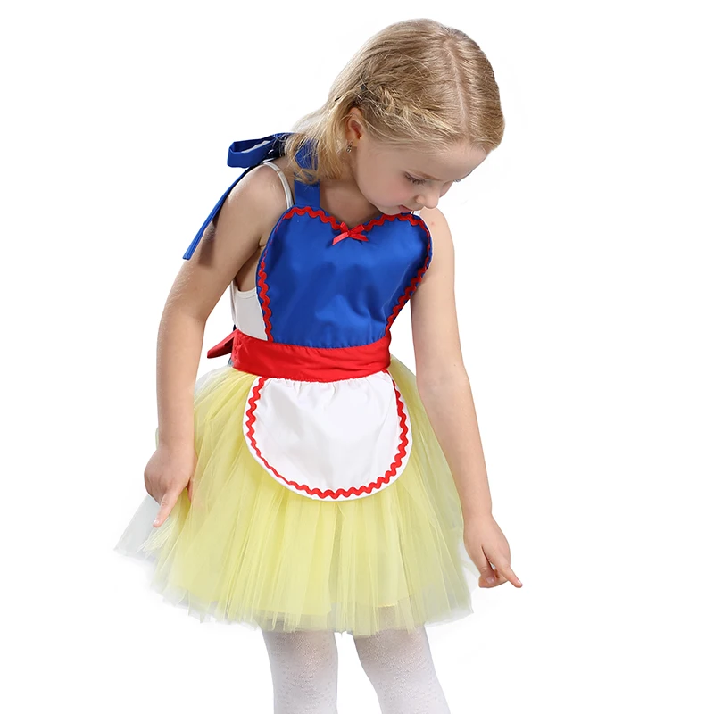 Удобный детский милый костюм Белоснежки для принцессы фартук Tutu отлично