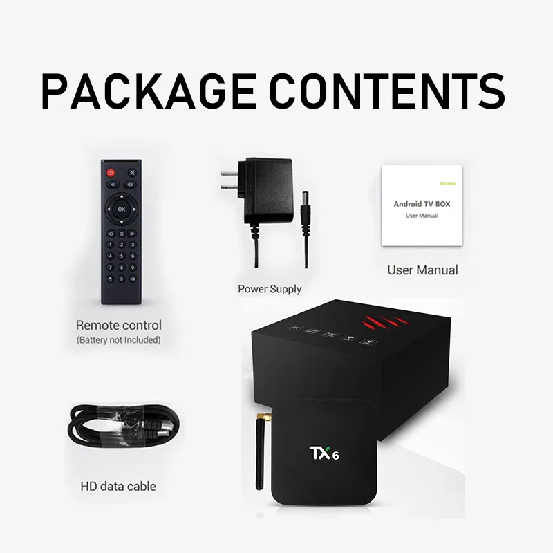 ТВ приставка TX6 Smart Android 9 0 4G 32G Allwinner H6 Четырехъядерный 4K HD H.265 медиаплеер 2 & 5G WIFI BT4.1