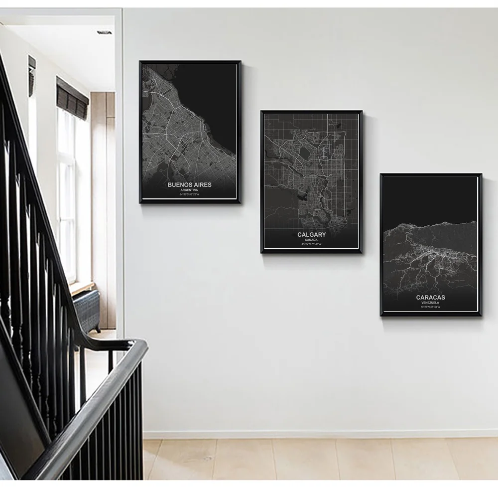 Буэнос-Айрес Калгари Каракас Кардифф Чикаго плакат на холсте художественные