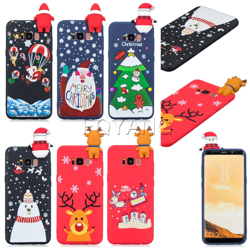 FQYANG Рождеством наволочка для samsung S9 S8 плюс S7 A8 A6 J6 2018 Санта Клаус чехол телефона J730