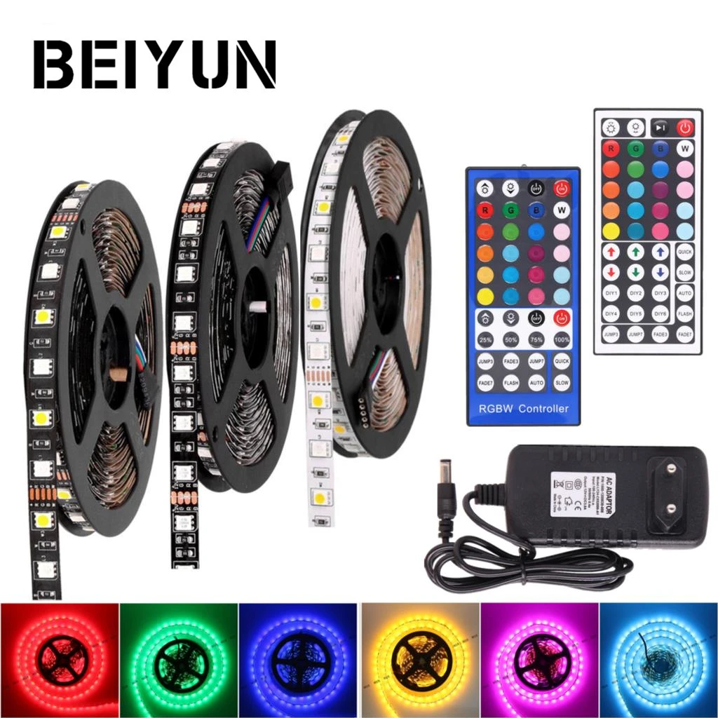 RGB Светодиодная лента Водонепроницаемая RGBW DC12V 5050 белый черный pcb WIFI RGBWW гибкие