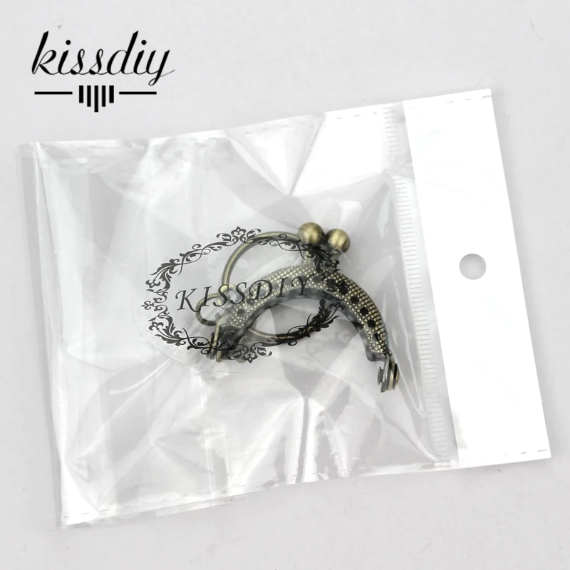 KISSDIY 25 шт 4 см мини античный бронзовый металлический кошелек рамка с брелоком для