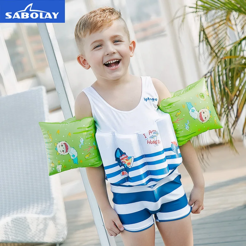 SABOLAY новых мальчиков тренировочный купальник детей плавучести Купальники