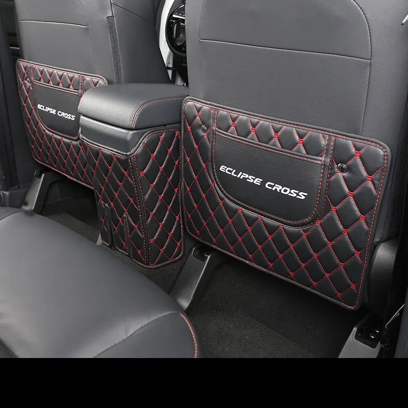red line 3pcs Защита для сидений, защита заднего сиденья, защита от ударов, Накладка для сиденья, Автомобильный интерьер для Mitsubishi ECLIPSE CROSS - Цвет: red line 3pcs