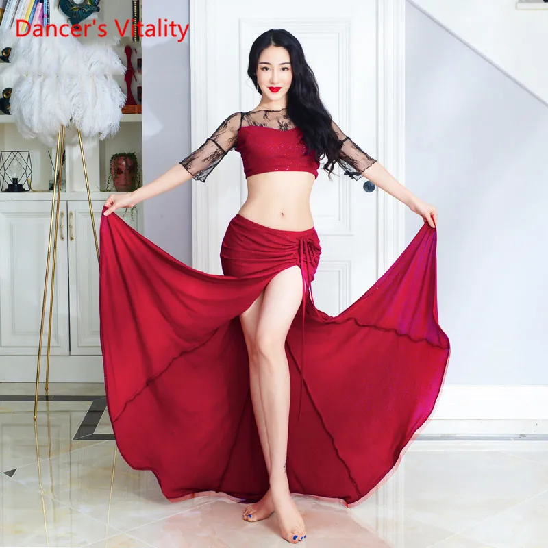 Goddess of New Clothes New Belly Dance Gongfu Performance Clothing Sexy Elegant Two-piece Dress