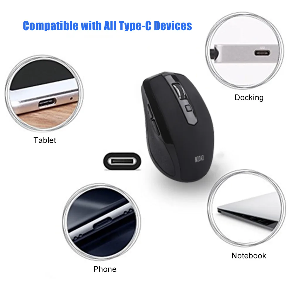 2.4GHZ Type C Wireless Mouse USB Mice for Macbook/ Pro Devices 12.19 | Компьютеры и офис