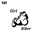 YJZT 10,3*10,3 см сексуальная мощная девушка Байкер популярный дизайн черныйсеребристый нулевой дефект умелые виниловые автомобильные наклейки Наклейка C20-0680