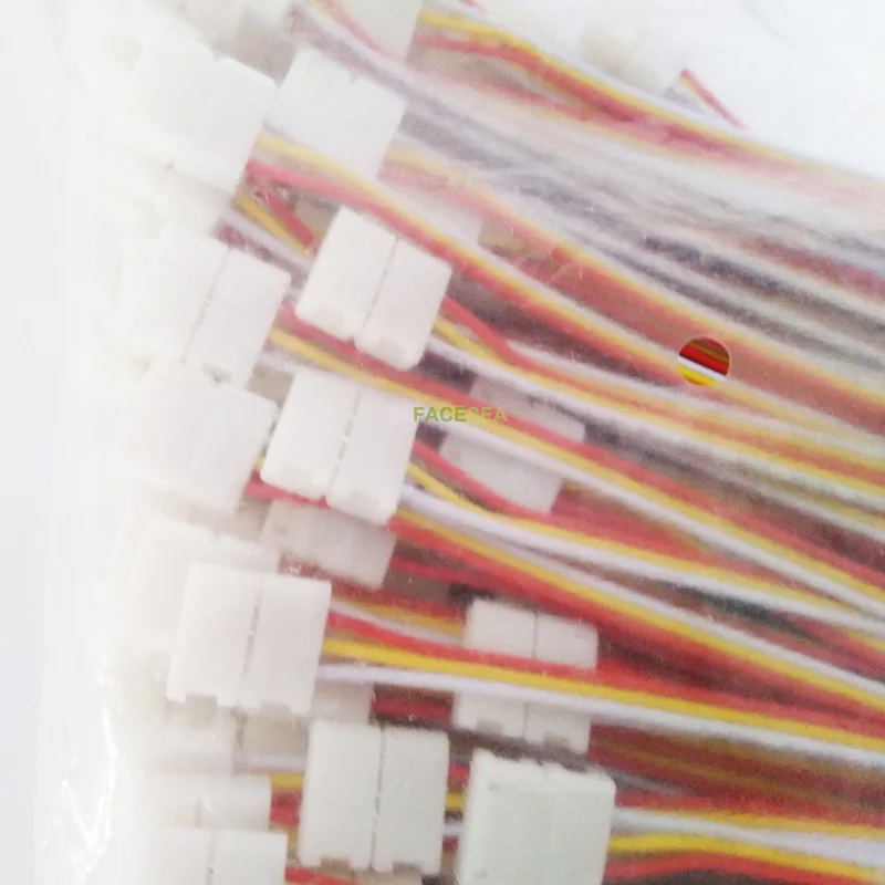 100 шт./лот 10 мм 3pin LED разъем провода кабель PCB Бесплатная сварки 15 см для RGB CCT гибкие