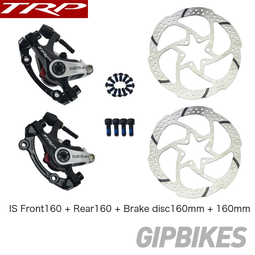 F160R160 disc160 160 TRP Spyre сплав механический дисковый тормозной суппорт SPYRE суппорты передние/задние/пара w/или w/o 160 мм ротор с адаптером винты дорожные - Цвет: F160R160 disc160 160