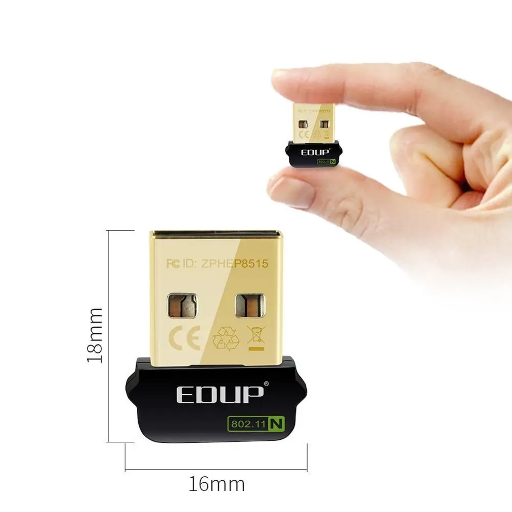 Мини USB 150 Мбит/с 802.11n Wi Fi адаптер беспроводная сетевая карта EDUP набор микросхем