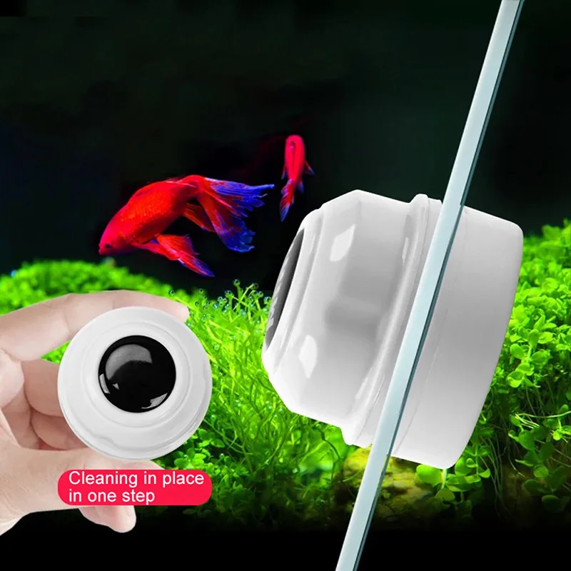 Round Magnetic Aquarium Fish Tank Glass Algae Cleaner Scrubber Floating Clean Brush Cleaning Tools | Дом и сад