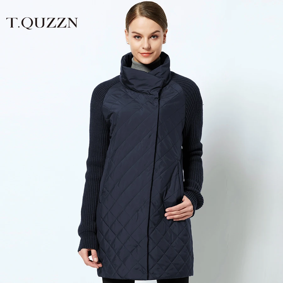 Женские весна осень куртка с воротником трикотажный рукав теплая Новая