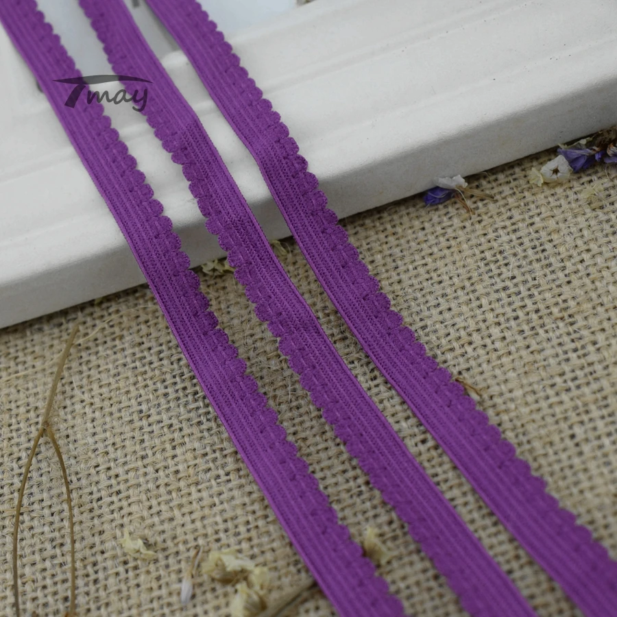 

#222 темно-фиолетовая кружевная лента, 8 ярдов в партии, эластичное кружево отделка шитье, нижнее белье, штаны, бюстгальтер, кружевная одежда, о...