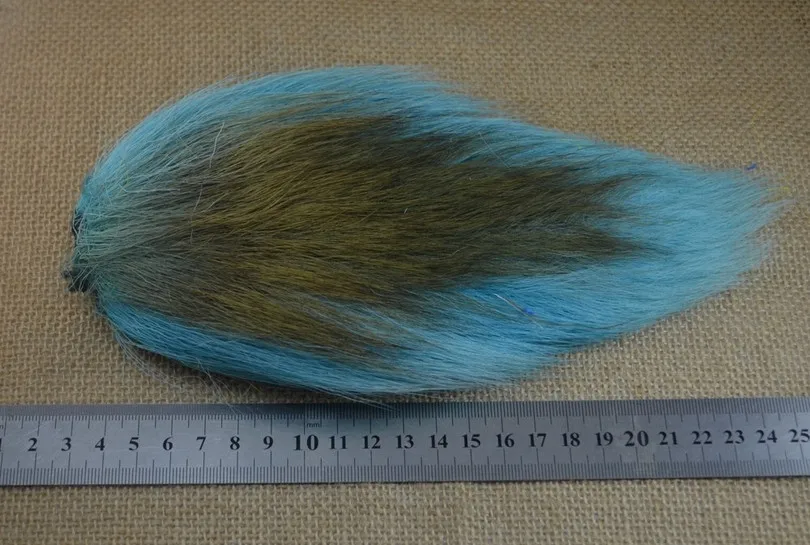 MNFT окрашенный олень хвост волосы мех Bucktail Buck муха завязывание соленой воды мухи сухие для завязывания мух Материал желтый зеленый синий натуральный цвет
