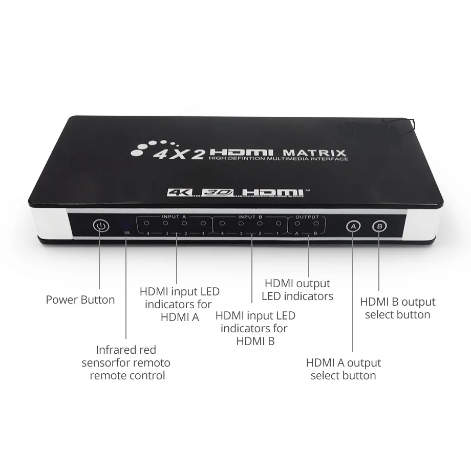 Пульт дистанционного управления + Toslink SPDIF аудио с HDMI матрицей Full HD 4 к 2 3D 1080 P