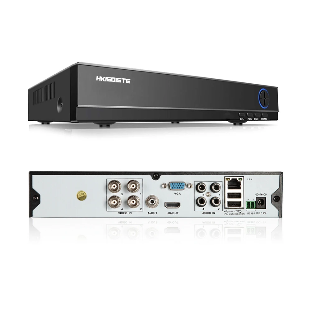 HKIXDISTE 4CH DVR NVR AHD 4.0MP Surveillance Security Video Recorder Onvif 1080P IP Camera Motion Detect 5 IN 1 P2P View | Безопасность