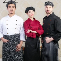 the new hotel kitchen uniforms western restaurant chef long sleeves short sleeves men women with the same paragraph overalls