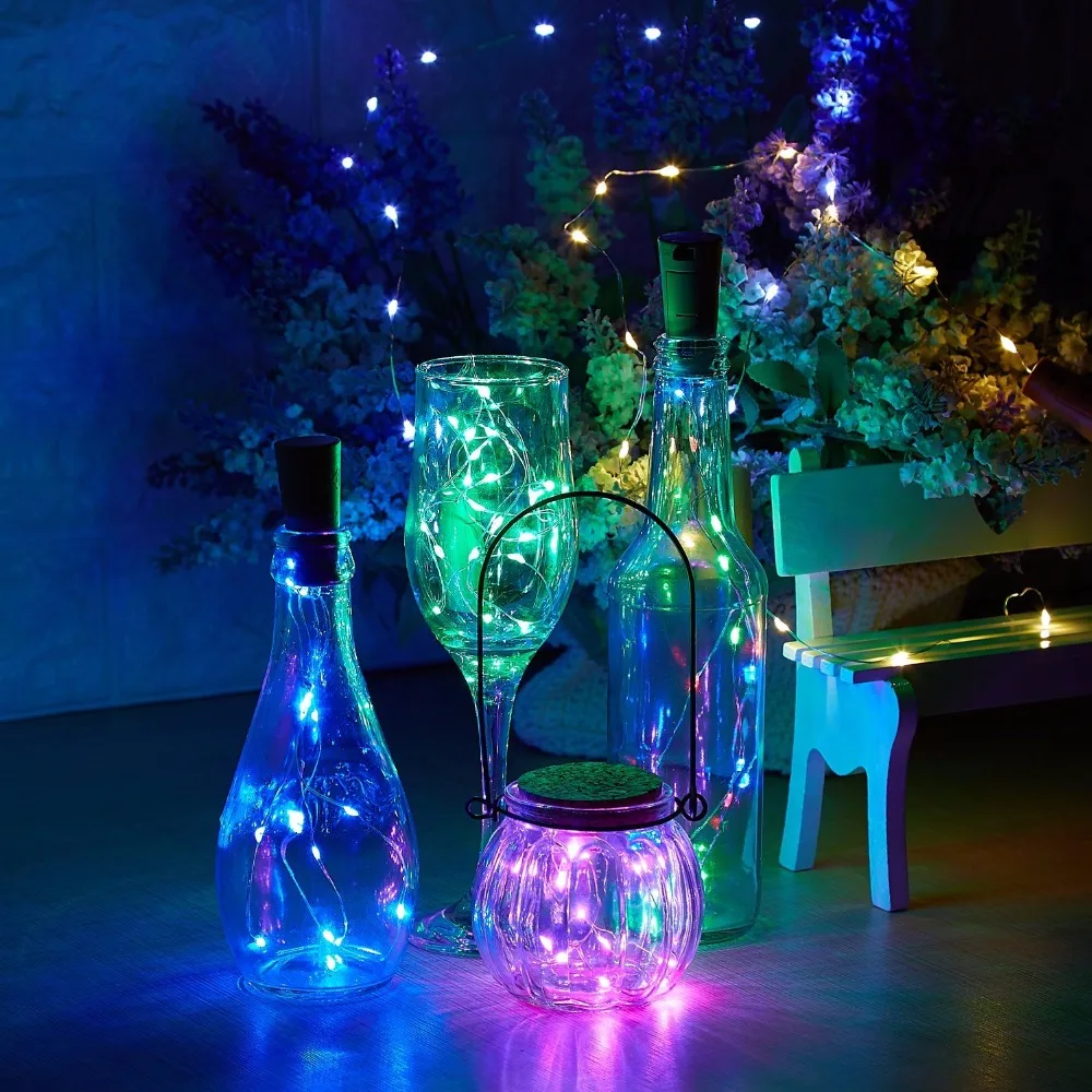 3 шт. бутылка для украшения винная пробковые огни с светодио дный 15 LED s Гибкая