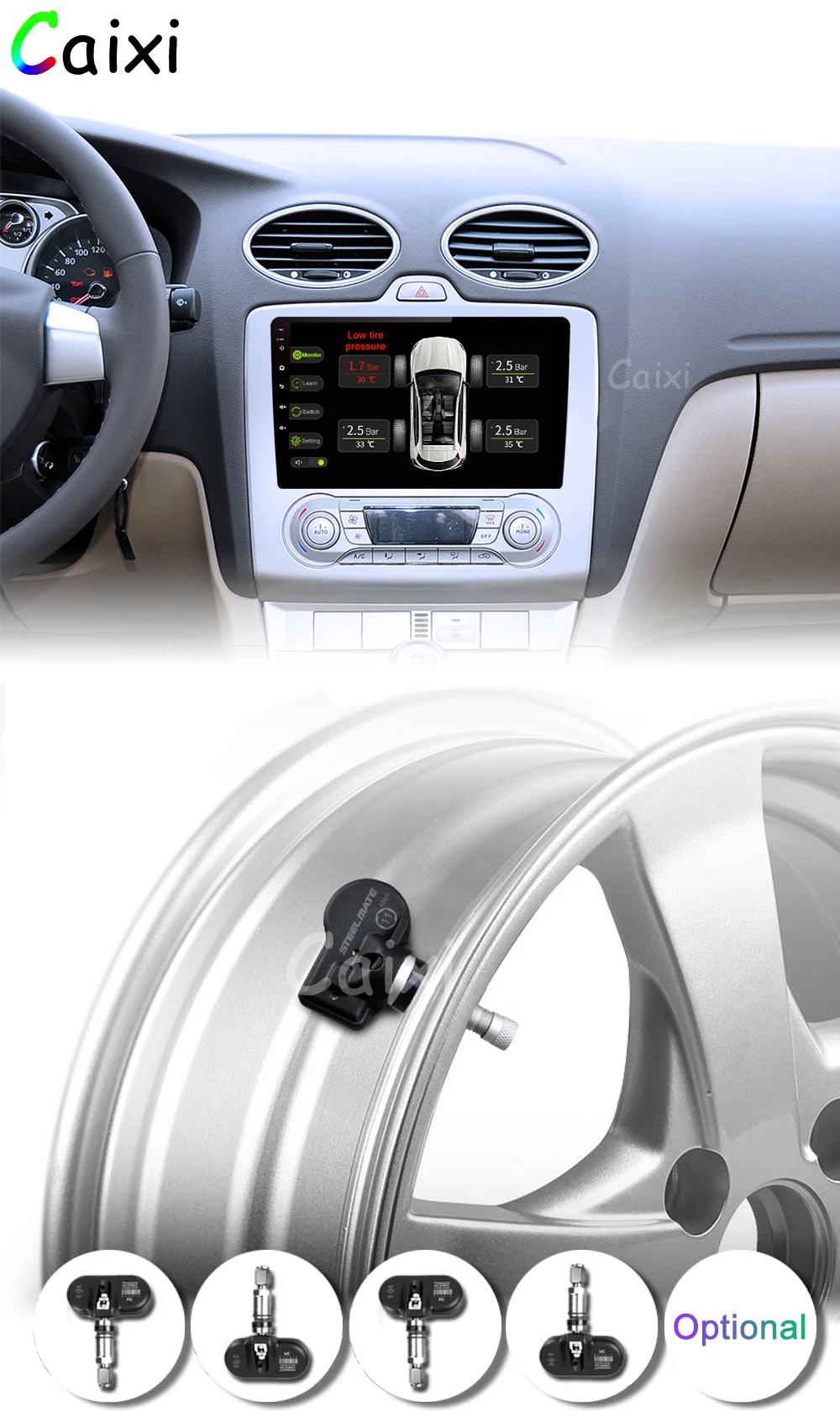 CAIXI 9 ''2.5D Android 8,1 автомобильный Радио мультимедийный плеер для 2004 2005 2006-2011 Ford Focus Exi AT 2DIN Gps навигация автомобильный DVd