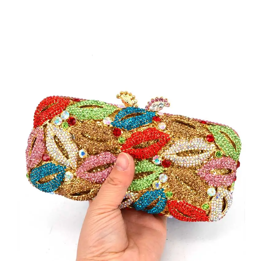 Оригинальная сумка-клатч с украшением в виде красных губ вечерние сумки ручной