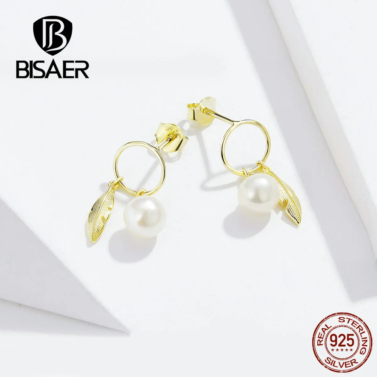 Висаер серьги гвоздики в форме пера из натурального серебра 925 пробы ювелирные