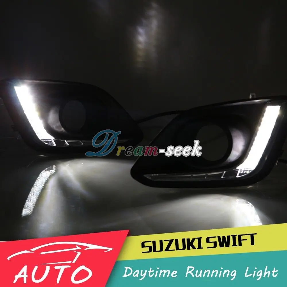 DRL для Suzuki Swift DZire светодиодный автомобильный дневной ходовой светильник, реле, водонепроницаемый, для вождения, противотуманная лампа, Дневной светильник