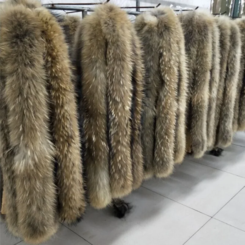 Модная новинка зимний теплый настоящий меховой воротник-шарф 100% натуральный мех