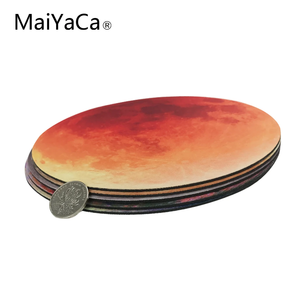 MaiYaCa Moon маленький размер круглый коврик для мыши Нескользящий Резиновый Коврик