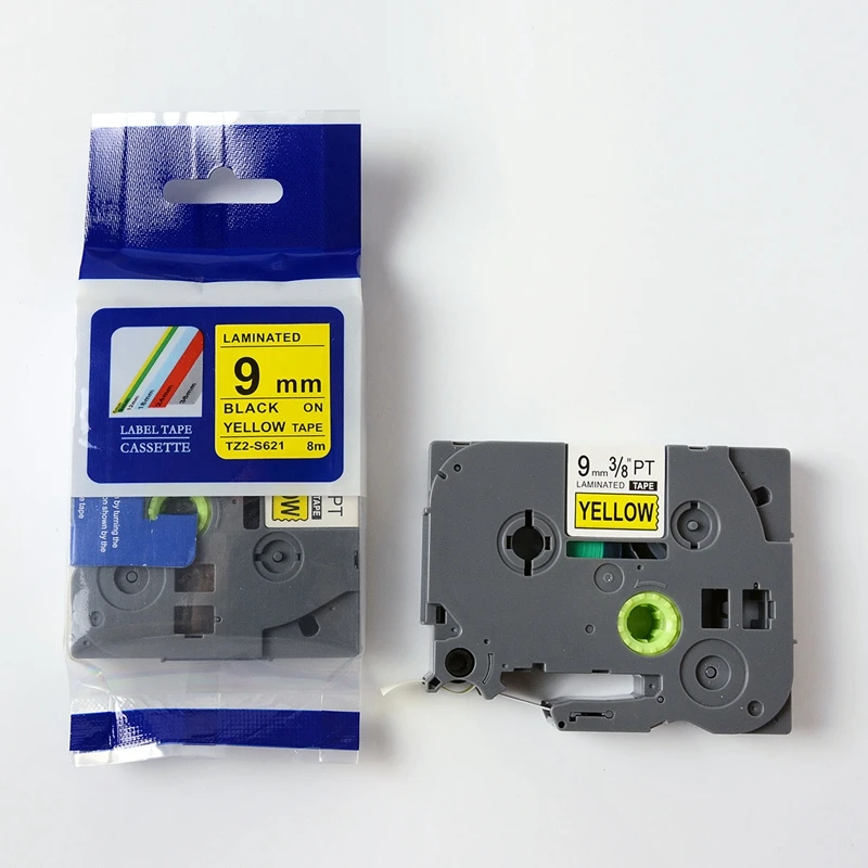 

5 pcs /lot compatible brother TZe-S621 Black text on Yellow. Strong tape tz-s621 tze s621 TZ2-S621