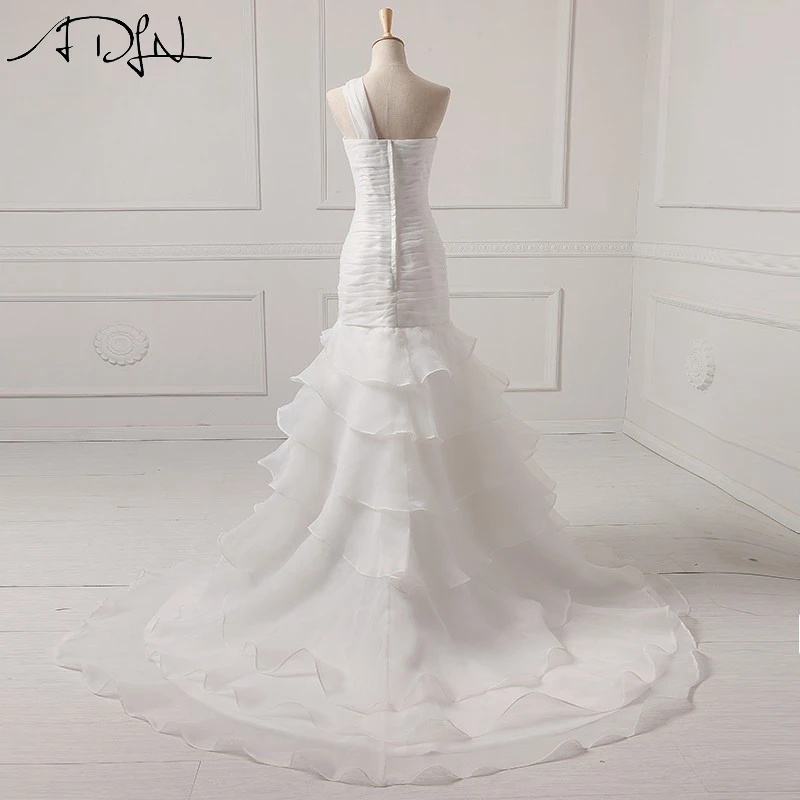 Женское свадебное платье ADLN с юбкой в несколько рядов со шлейфом на одно плечо из