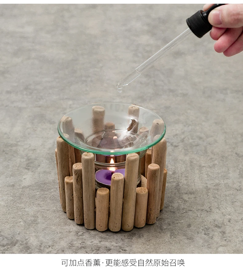 Wooden Candlestick Glass Halloween Christmas Candlestick Romantic Candle Light Dinner Wedding Desktop Display Home Decoration