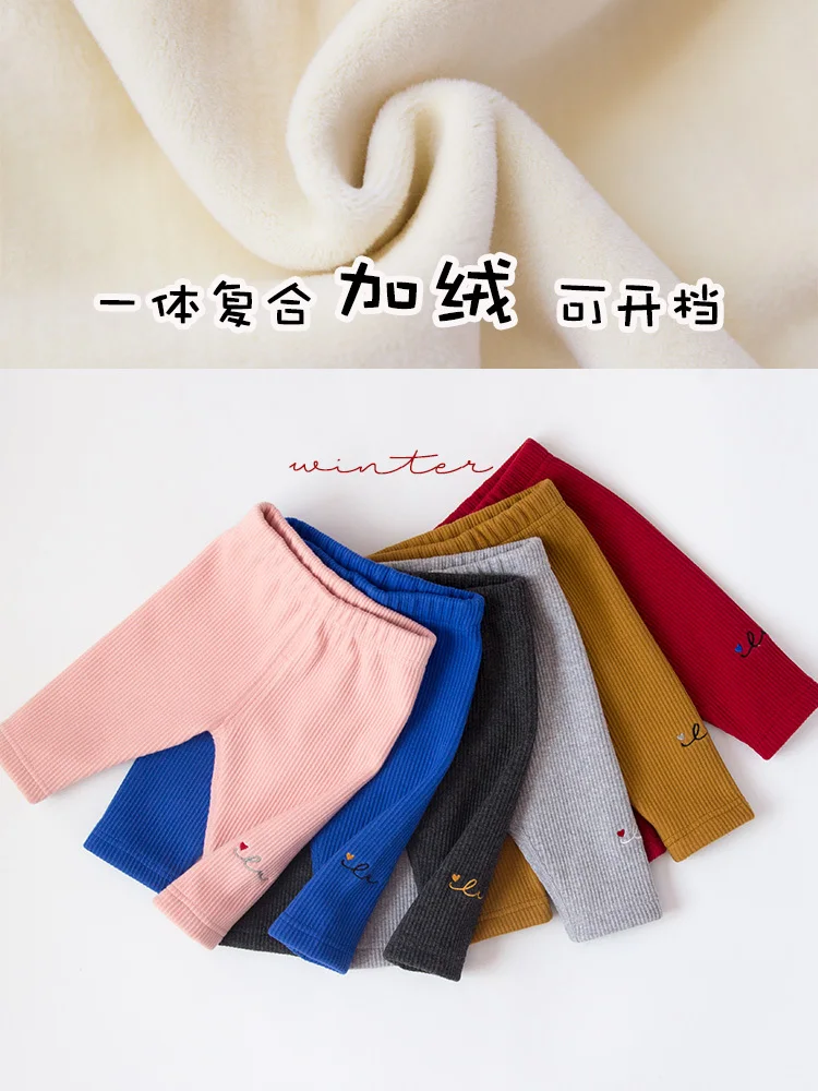 

Baby girl boy clothes winter pants 1-2-3 Year 4 Korean Baby Winter Clothes Can Open File Trousers free shipping