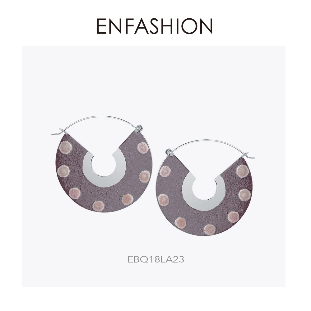 Enfashion лаковые художественные сережки, ручная роспись, висячие серьги с большими геометрическими фигурами для женщин, ювелирные изделия Oorbellen EBQ18 - Окраска металла: EBQ18LA23