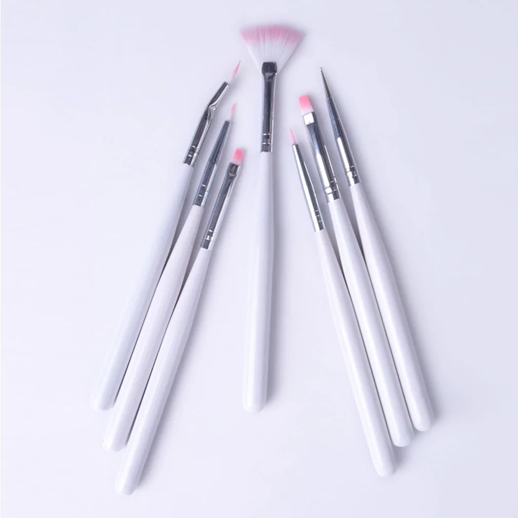 7pcs Nail Brush Quality Nail Brushes UV Gel Acrylic Nail Art Builder Manicure Brush Liner Pen Dotting Painting Design Nail Brush Art Set 3-15Pcs - Цвет: 7pcs Nail Brush