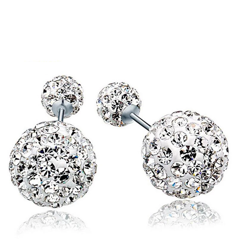 2019 новые модные ювелирные изделия серьги гвоздики с двумя шариками для женщин