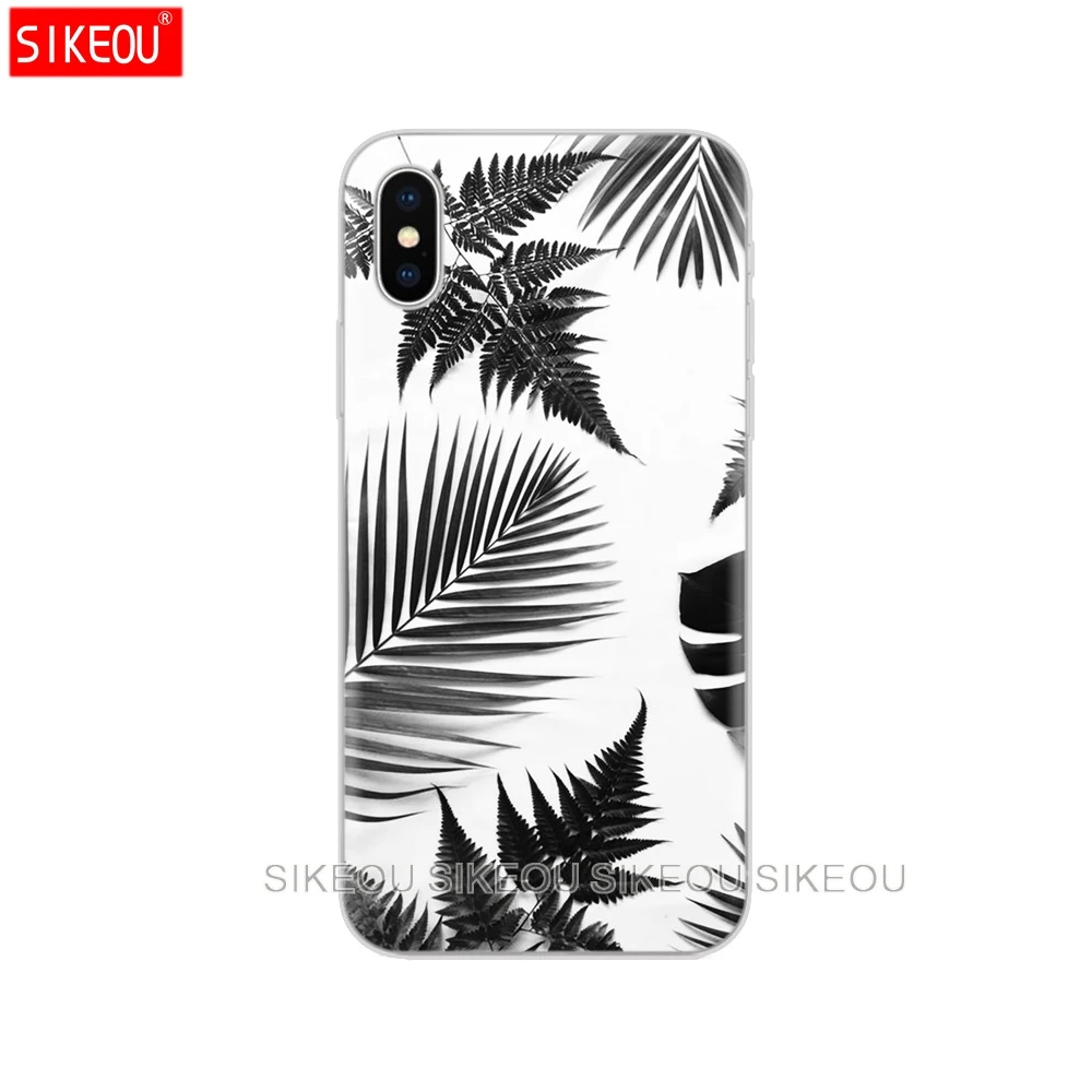 Силиконовый чехол для телефона Iphone 6X8 7 6s 5 5s SE 2020 Plus 10 XR XS 11 pro Max с черными и белыми