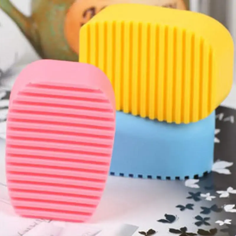 flexible silicone mini cleaning washing scrub brush hand held washboard antiskid laundry brush kitchen bathroom accessories free global shipping