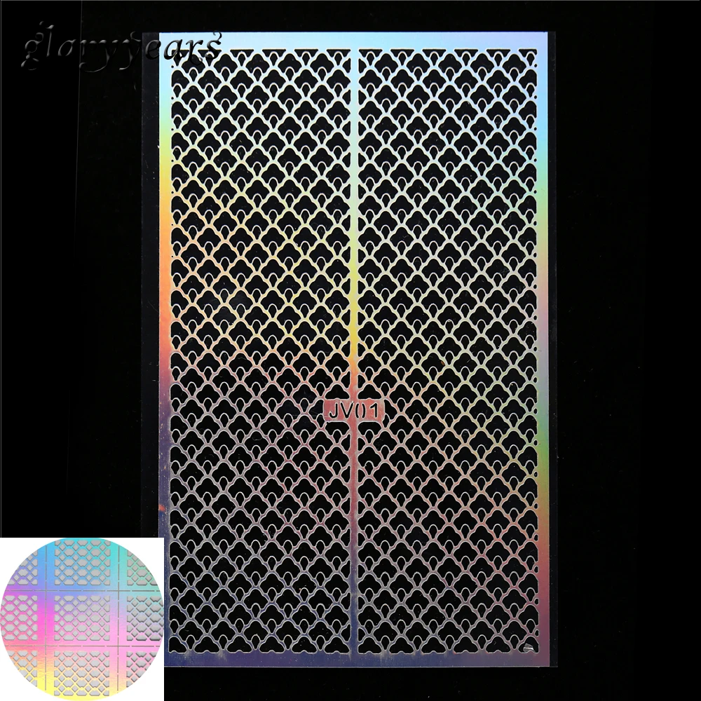 1 шт. наклейка для ногтей Аэрограф лазерная точка вспышка золотой узор дизайн