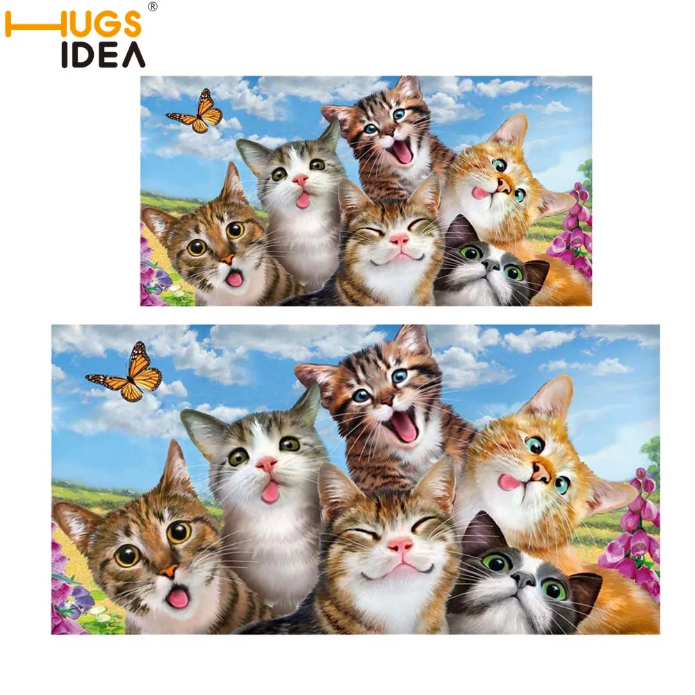 HUGSIDEA забавный кот Selfie Print 2 шт./компл. Наборы полотенец плюшевое банное полотенце для лица быстросохнущее мягкое полотенце s Взрослый Детский абсорбирующий