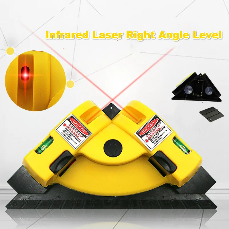 

Right Angle Infrared Level, Laser Line Projection Square Level Right Angle 90 Degree Measure Tool, Ceramic Tile Earth Wire Meter
