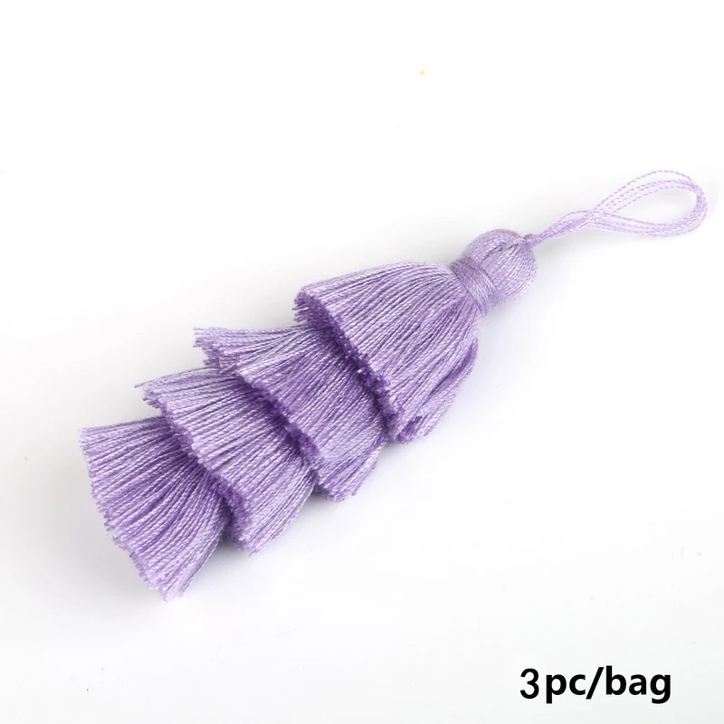 Purple 8 см многоцветный Атлас шелковые кисточки Шарм Кулон Сатиновые кисточки для брелка DIY Изготовление застежки для сережек материалы 4 слоя - Цвет: Purple