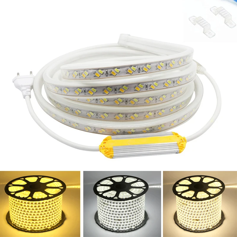 IP67 водонепроницаемая цветная светодиодная лента 5730 220 В 120LED/м два светодиодных